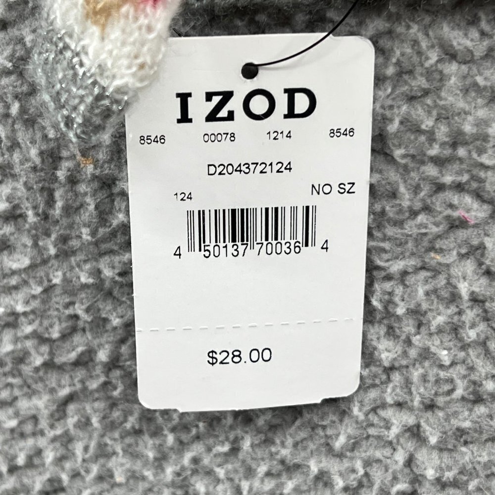 IZOD Woven Scarf‎ Red Black White with Silver Accent Thread - Picture 3 of 6